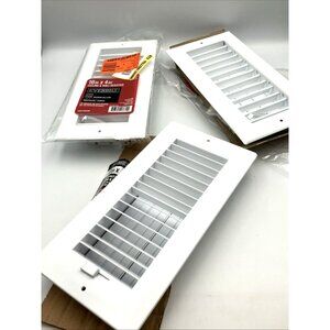 10 In. X 4 In. 1-Way Steel Wall/Ceiling Register In White lot of 2/1 plastic